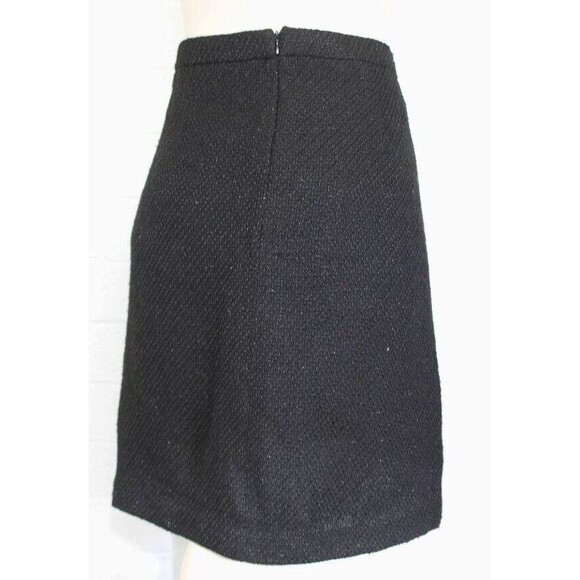MNG Casual Small Black Metallic Thread Woven Faux Wrap Style Short Skirt - Picture 4 of 8